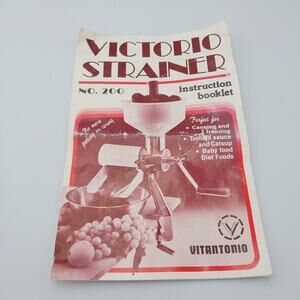 Vintage Vitantonio Victorio Strainer #200 Manual And Recipe Guide Pamphlet
